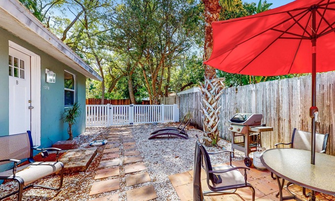 Central Sarasota House | Dog-friendly, renovated duplex with two kitchens, washer/dryer, & patio