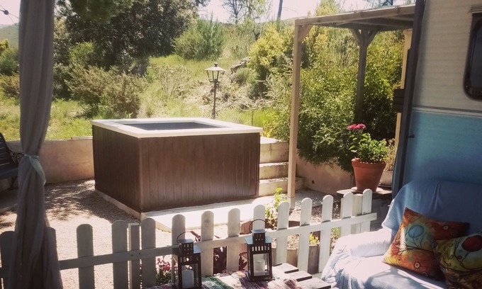 Yatova House | Ecological Getaway with Private Jacuzzi, Totally Private Vintage Caravan