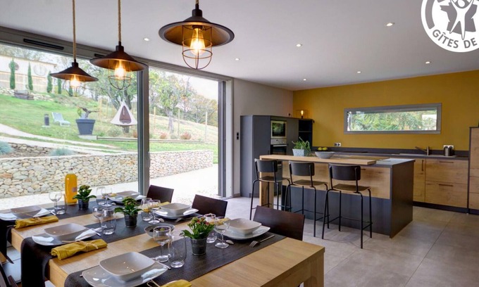 Montbrison Cottage | Elegant Modern Cottage with Garden, Terraces, and Pond
