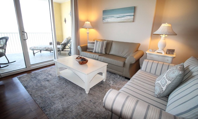 West Panama City Beach Condo | Emerald Isle 402 - BEACH CHAIRS INCLUDED! Affordable rates!