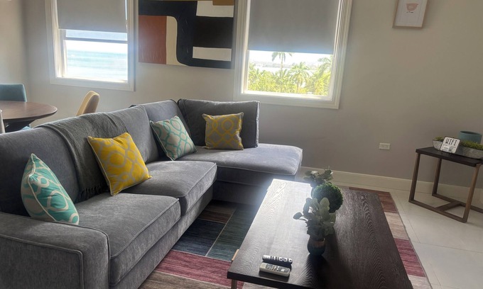 Reading Apartment | Enjoy and relax! Spacious 2/2, ocean views, gym,& pool, in lovely Montego Bay!