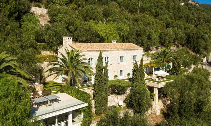Katavolos Villa | Exclusive Stone Villa with Magnificent Panoramic Sea View, Private Pool, Jacuzzi, Gym, Tennis Court