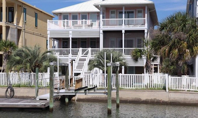 Ocean Isle Beach House | Exquisite-CanalWaterfront,5br/5.5ba Elevator HTub GolfCart,PPong,all includedWOW