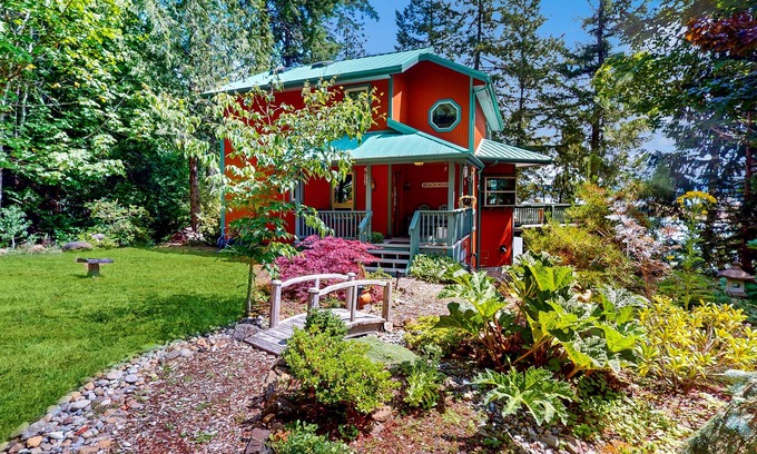 Brinnon House | Family-friendly waterview home with spacious decks, gas grill and W/D