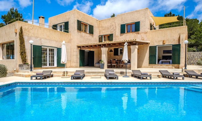 Sant Josep de sa Talaia Villa | Fantastic Villa with Pool, Wi-Fi, Terrace, Garden and Sea View