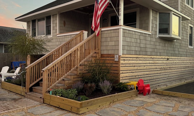 Ocean Beach House | Fire Island beach house with Heated Pool & Bocce Court