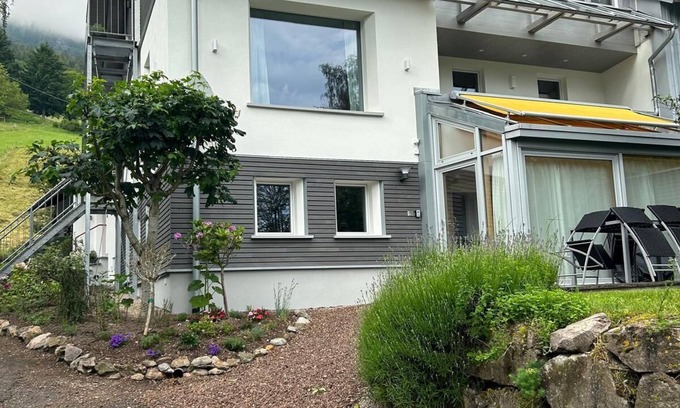 Kleines Wiesental Apartment | First floor apartment with bright conservatory, terrace, fireplace and WLAN - Apartment A