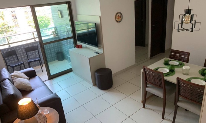 Pina Apartment | Flat Incrível 2 Qtos no Coração de Boa Viagem . Bem Central , Perto de Tudo