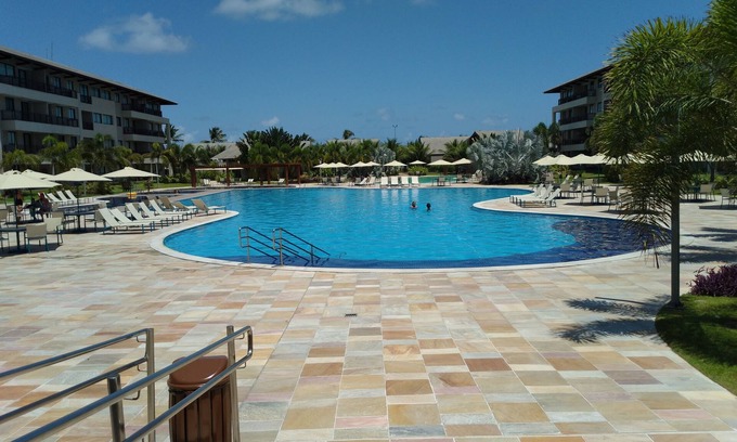 Porto de Galinhas Condo | FLAT NO BEACH CLASS ECOLIFE SEASIDE SEA WALL, 3Q GROUND FLOOR SWIMMING POOL