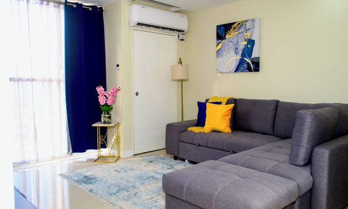 Portmore Apartment | Gated 1-bedroom Condo in Portmore with AC, WiFi, Pool, Kitchen, TV, Beach View
