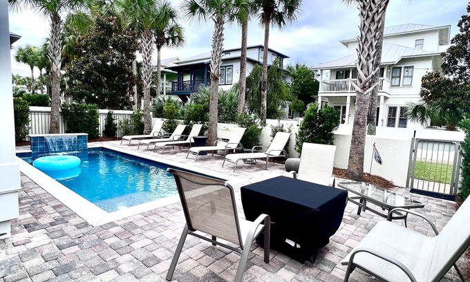 Rosemary Beach House | Gated Waters Edge, deeded beach with chair set up, private pool, 5-5+, sleeps 16