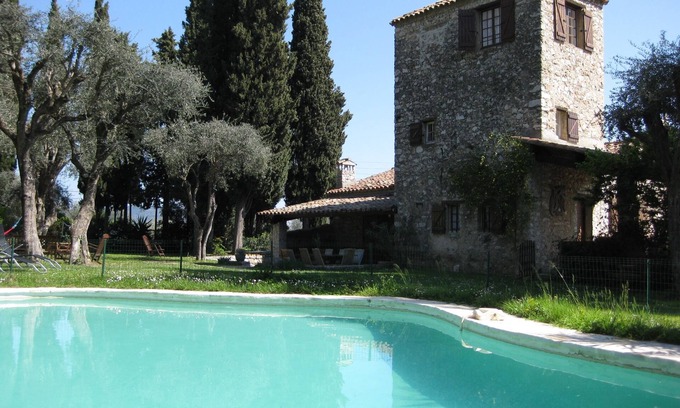 Gairaut House | Gorgeous stone farmhouse villa with seaview, heated pool