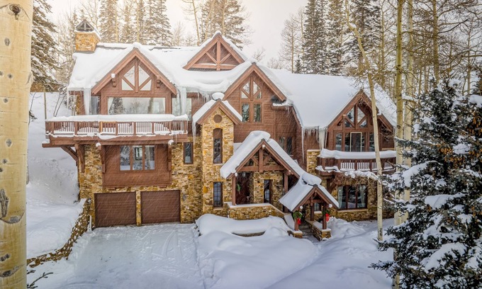 Mountain Village House | Grand mountain chateau with hot tub, sauna, fireplace & ski-in/out access