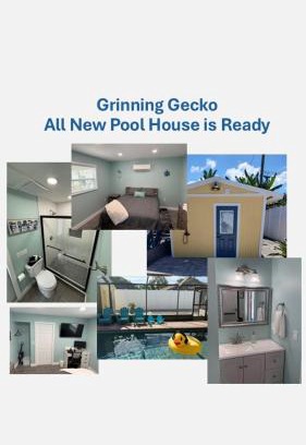Bradenton House | Grinning Gecko 4Bdr3Bath NEW Pool House, Heated Salt Pool, Indoor-Outdoor Kitchen and Fireplaces, Putting Green, Bocce Court-Within 6 miles of AMI