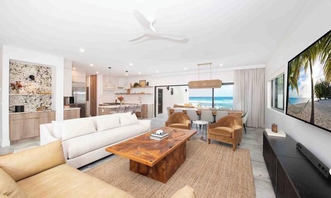 Old Man Bay House | Halcyon Point: New Luxurious Oceanfront Villa w/Pool, Spa + Tanning Terrace