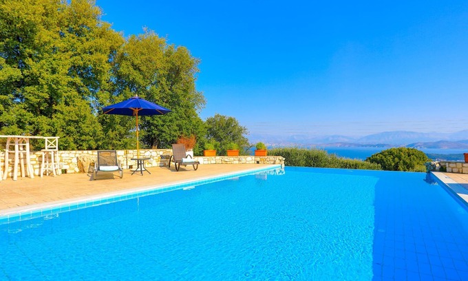Kellia Villa | Helona: Villa Estate, heated pool, stunning views, A/C
