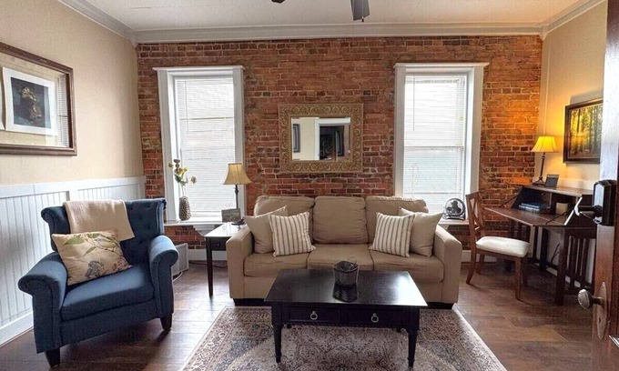 Nauvoo Apartment | Historic 1888 Loft - Temple Views & Exposed Brick