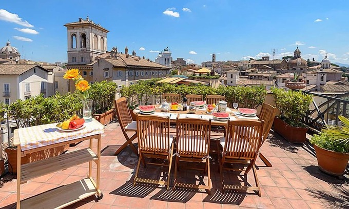 Rione XI Sant'Angelo Apartment | Historic Palace Wonderful 4 BR, 3 BA, Panoramic Terrace, Views, Charm & Comforts