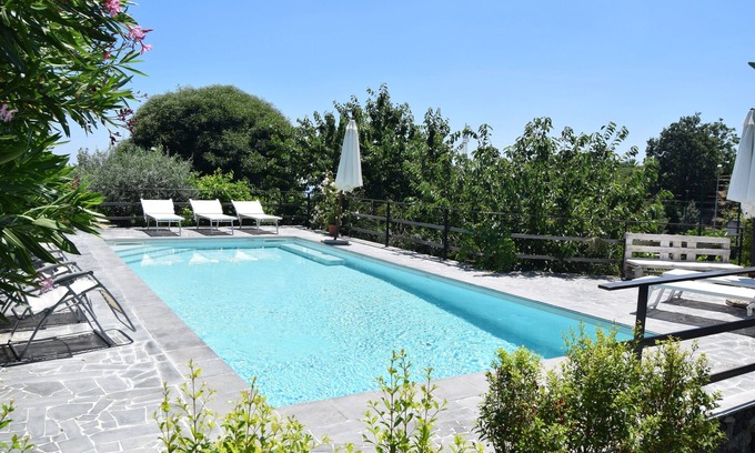 Santa Venerina Cottage | House surrounded by greenery surrounded by olive trees lemons oranges and chestnut trees