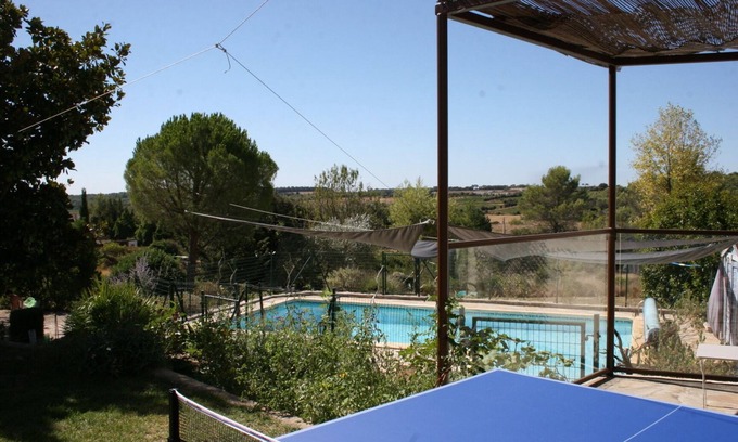 Saint-Drezery House | House with pool on the edge of the garrigue, dominant view