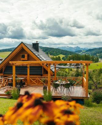 Lapsze Nizne Villa | Houten Vakantiewoning "ReisnaarPolen" royaal ontbijt, sauna en Hottub