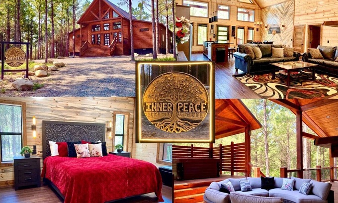 Pickens Cabin | INNER PEACE Luxury Cabin: XL Hot Tub 2Firplaces