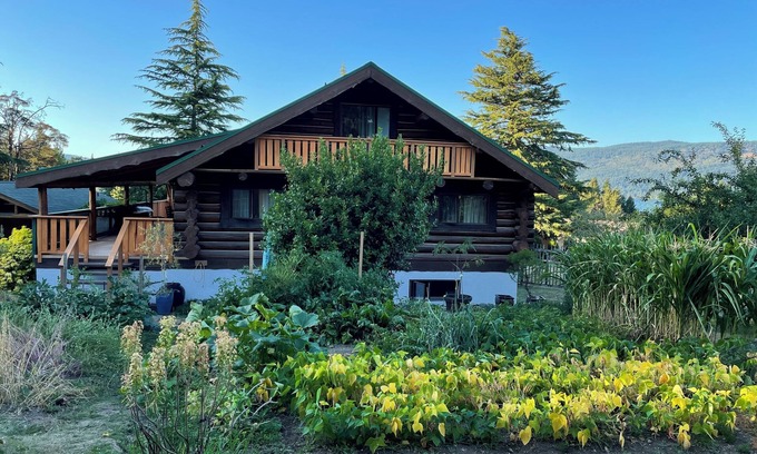 Cobble Hill Cabin | Island Log Cabin with Ocean View & Organic Garden