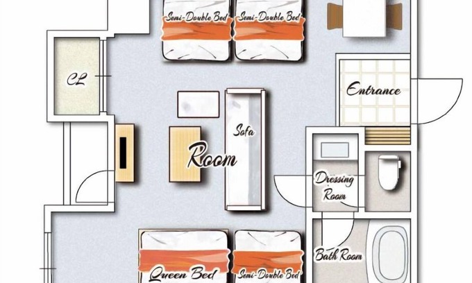 Miyazaki Hotel | Junior Suite Room 1 double bed 3 semidouble bed/Miyazaki Miyazaki