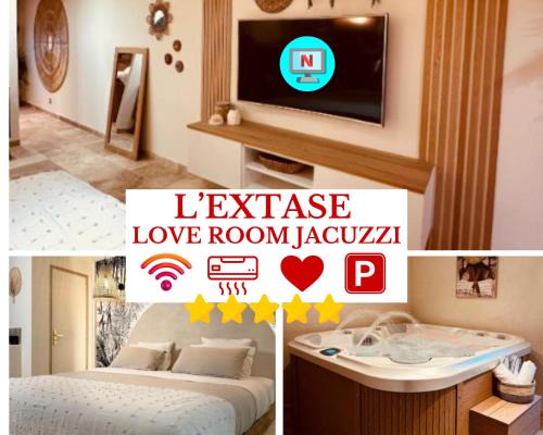 Puget-sur-Argens Apartment | L'EXTASE - LOVE ROOM - Jacuzzi privé & Terrasse - Parking et Wifi Gratuit - Elégance & Confort - Une expérience Détente et Sensuelle à votre portée ! OFFRE SPÉCIALE