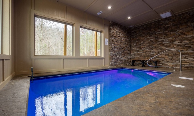 Gatlinburg - Pigeon Forge Cabin | Lagniappe Lookout Private Indoor Heated Pool, with a Mountain View, EV Charging
