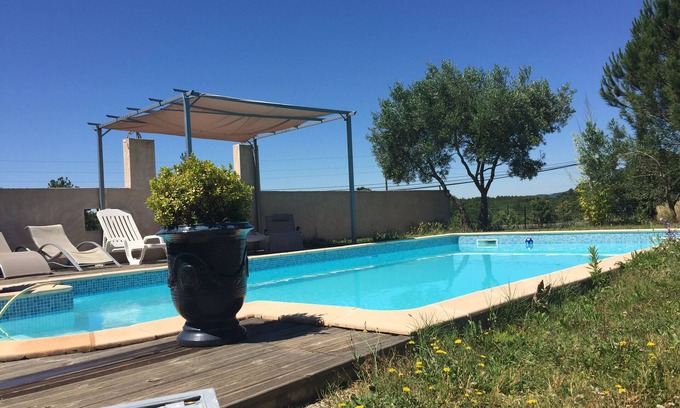 Vagnas House | Large house on 3400 m2 of land heated swimming pool for 2 to 15 people