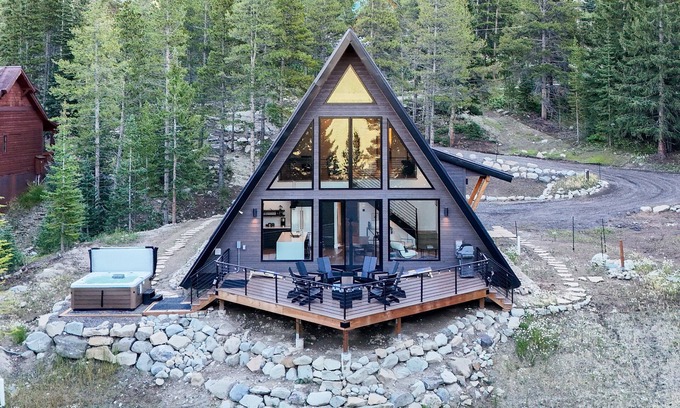 Breckenridge Cabin | Large Luxury Aframe-Hot Tub-Deck-Quandary Views-7miles to Main St-2 King Suites