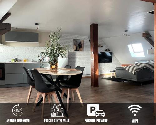 Saint-Omer Apartment | Le Grenier Chic - T3 duplex - Parking privatif