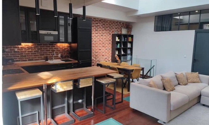 Combat Apartment | Loft Paris Centre Face au Parc des Buttes Chaumont