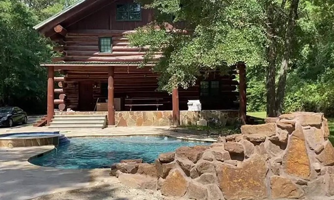 Conroe Cabin | Log Cabin With Trails/Pool/Game Room/Acreage/Near Houston
