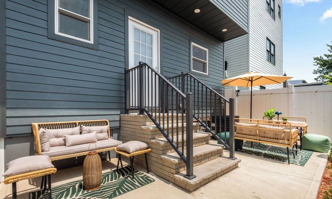 The Heights Condo | Luxe 2-Bedroom Home with AC, Fast WiFi, Private Patio, Gameroom 15minutes to NYC