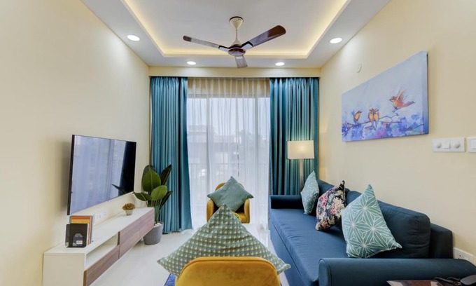 Chicalim Apartment | Luxe 2BHK 10min from GOI airport with Pool access