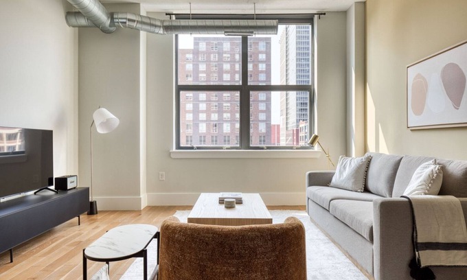 Historic Downtown Apartment | Luxe Jersey City 1BR w/Doorman, Gym & W/D, nr Shuttle, by Blueground