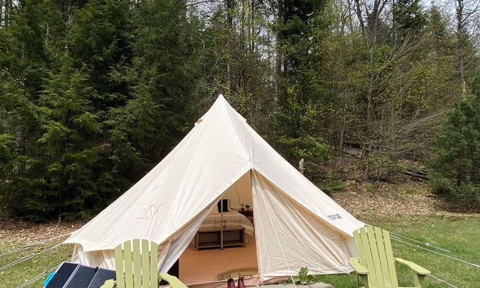 Weslemkoon RV Rental | Luxury 19ft Bell Tent | Weslemkoon Lake | Pond and Forest Views | Lake Access