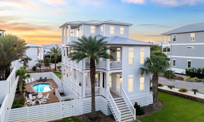 Seacrest House | Luxury Family Home | Fenced Yard w/Private Pool & Firepit | 2-Minutes to Beach