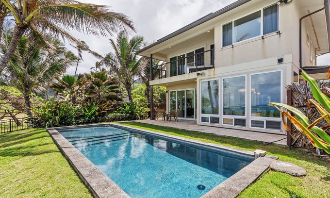 Laie House | Luxury Laie Beachfront Estate w/Private Pool, Spacious Living & Ocean Access