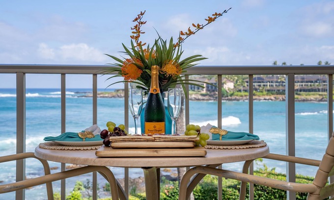 Napili Condo | Luxury Oceanfront Studio at Napili Shores, View of Lanai and Molokai A203
