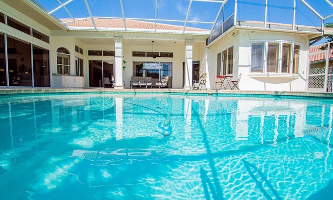 Fairway Village House | Luxury Retreat 5BR Mediterranean Home w/Heated Pool | Steam Room | Golf Views | Spacious Lanai