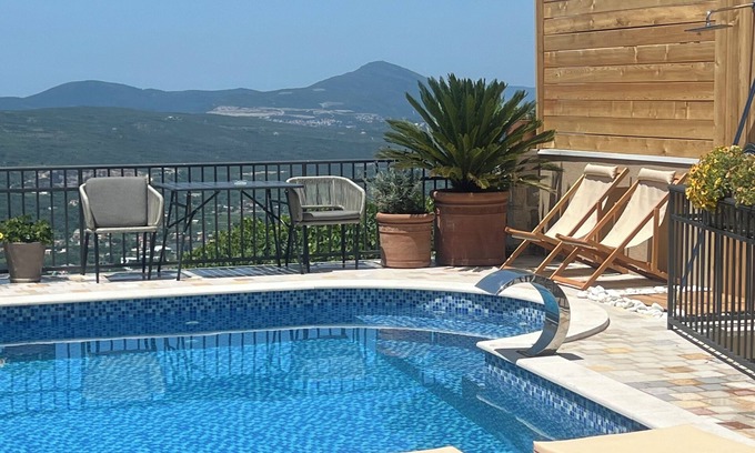 Radanovici Villa | Luxury Villa Nikoleta with Private Pool and Boka Bay View for 12 People
