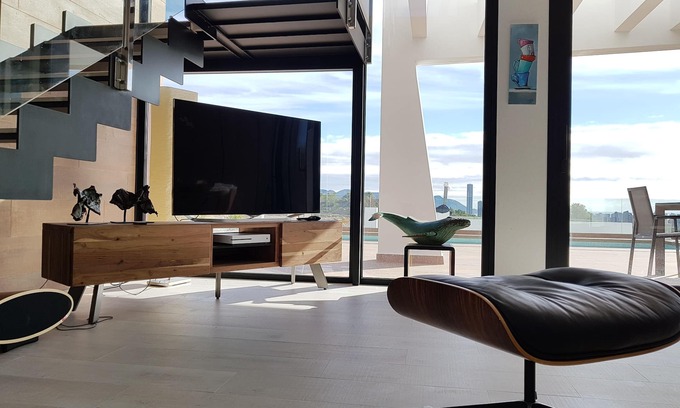 Finestrat Villa | Luxury villa of 2019 sea view, salt pool, 5min beaches and shops