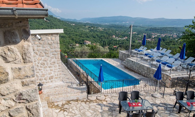 Tivat Apartment | Magnificent Views, Large private terrace overlooking mountains, pool, sea 2km