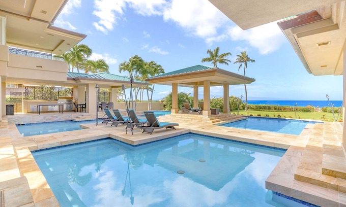 Kaanapali Condo | Maui's Ultimate Luxury Estate: 11K+ Sq Ft Kaanapali Beachfront Paradise, TV-Featured, Lavish Pool & Spa, Sleeps 22!
