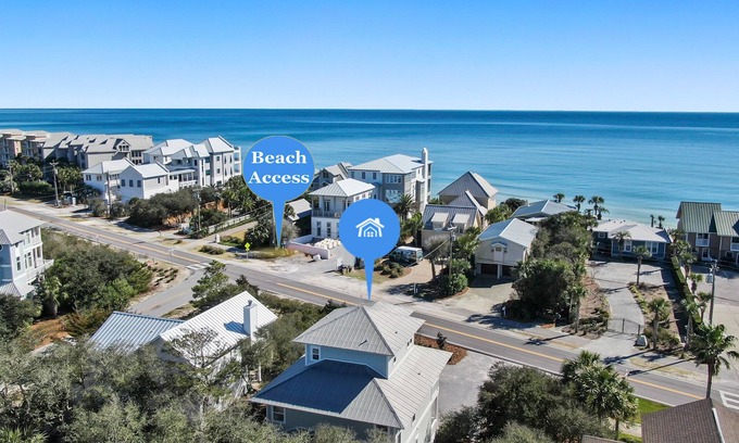 Seacrest House | Mermaids Retreat 30A 🧜🏻‍♀️ STEPS to Beach Access, Pvt Heated Pool, Gulf Views, Bikes