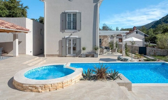 Drivenik Villa | Modern, highly designed Villa Frangipane with a large pool