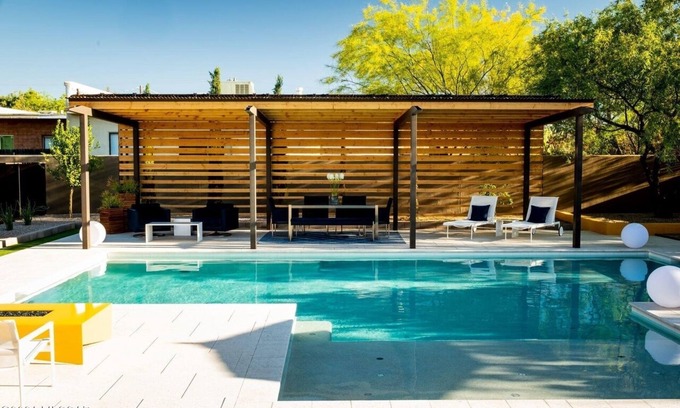 Tucson House | Modern Home in Tucson: Luxury Pool, Balcony Patio!